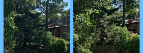 Before and after window cleaning