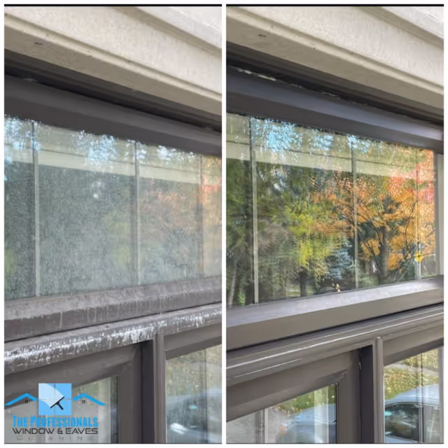 Before and after window cleaning